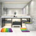 thumbnail image 4 of Bathroom Rug Set of 3, 3 Pieces Bath Mats Set, Rainbow Wood Plank Texture No Silp Washable Cover Floor Rug Decorations for Kitchen Bathroom Bedroom, 4 of 6