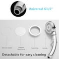 thumbnail image 5 of Ejiaya High Pressure Shower Head, 3-Settings Handheld Showerhead with ON/Off Full Shutoff Push Button and Switch to Control Flow, Angle-Adjustable Water Saving Body Sprays, 5 of 8