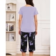 thumbnail image 4 of MyFav Women's Capri Pajama Sets Plus Size Sleepwear Top with Capri Pants 2 Piece Loungewear Set,XL, 4 of 7
