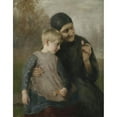 thumbnail image 3 of Ernst Karl Georg Zimmermann 20x24 Black Modern Framed Museum Art Print Titled - Peasante with Granddaughter in Front of a Landscape Background, 3 of 5