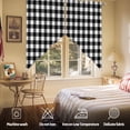 thumbnail image 5 of Farmhouse Rural Swag Valances for Windows 2 Pack Style White and Black Plaid Swag Kitchen Curtains 45 Inches Long Rod Pocket Short Window Treatment for Kitchen Bathroom 36"x45", 5 of 8