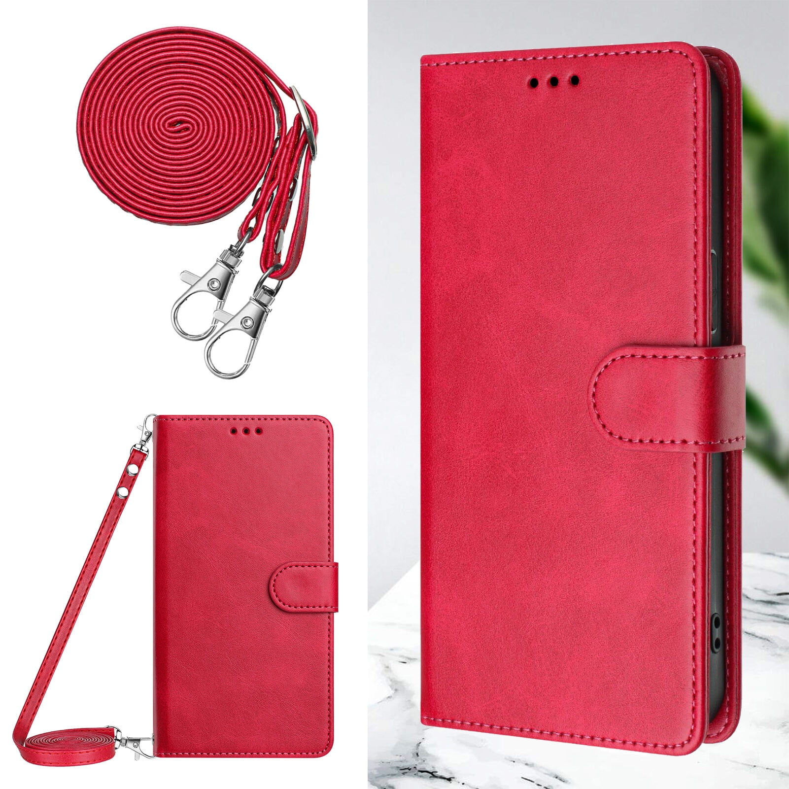 iPhone 14 PRO MAX Case ,RFID Blocking Cover Crossbody Lanyard Flip Leather Wallet Case for iPhone 14 PRO MAX