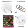 thumbnail image 4 of Spring Flowers Shower Curtain, Waterproof Shower Curtains for Bathroom, Purple Boho Farmhouse Botanical Florals Washable Fabric Bathtub Curtain Set Bath Decor with 12 Hooks Extra Long 72"x96", 4 of 8