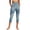 Blue10, variant on cocolona Womens Summer Casual Printed Capri Leggings Elastic Waist Stretch Cropped Workout Gym Yoga Pants with Pockets