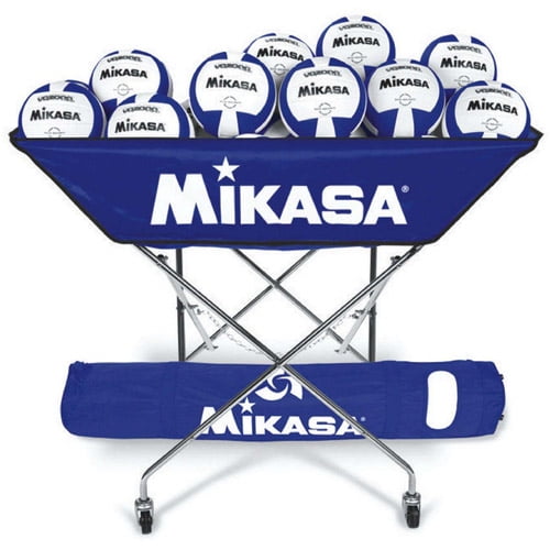 Mikasa VQ2000 Blue/White Volleyballs with Cart Pack