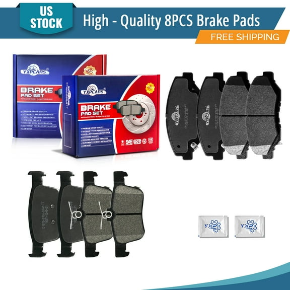 YXPCARS 8PCS Front & Rear Ceramic Brake Pads(D914 BD1878) for Honda Civic 2016-2019