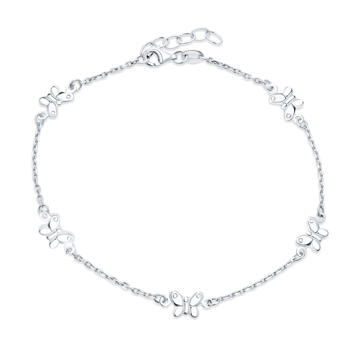 Sterling Silver Anklet Bracelet with Charm 