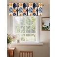 thumbnail image 2 of Orange Blue Geometric Curtain Valances for Windows, Vintage Ethnic Abstract Aesthetic Kitchen Valance Window Treatment, Light Filtering Block Curtains for Bathroom/Bedroom/Living Room 54'' x 18'', 2 of 9