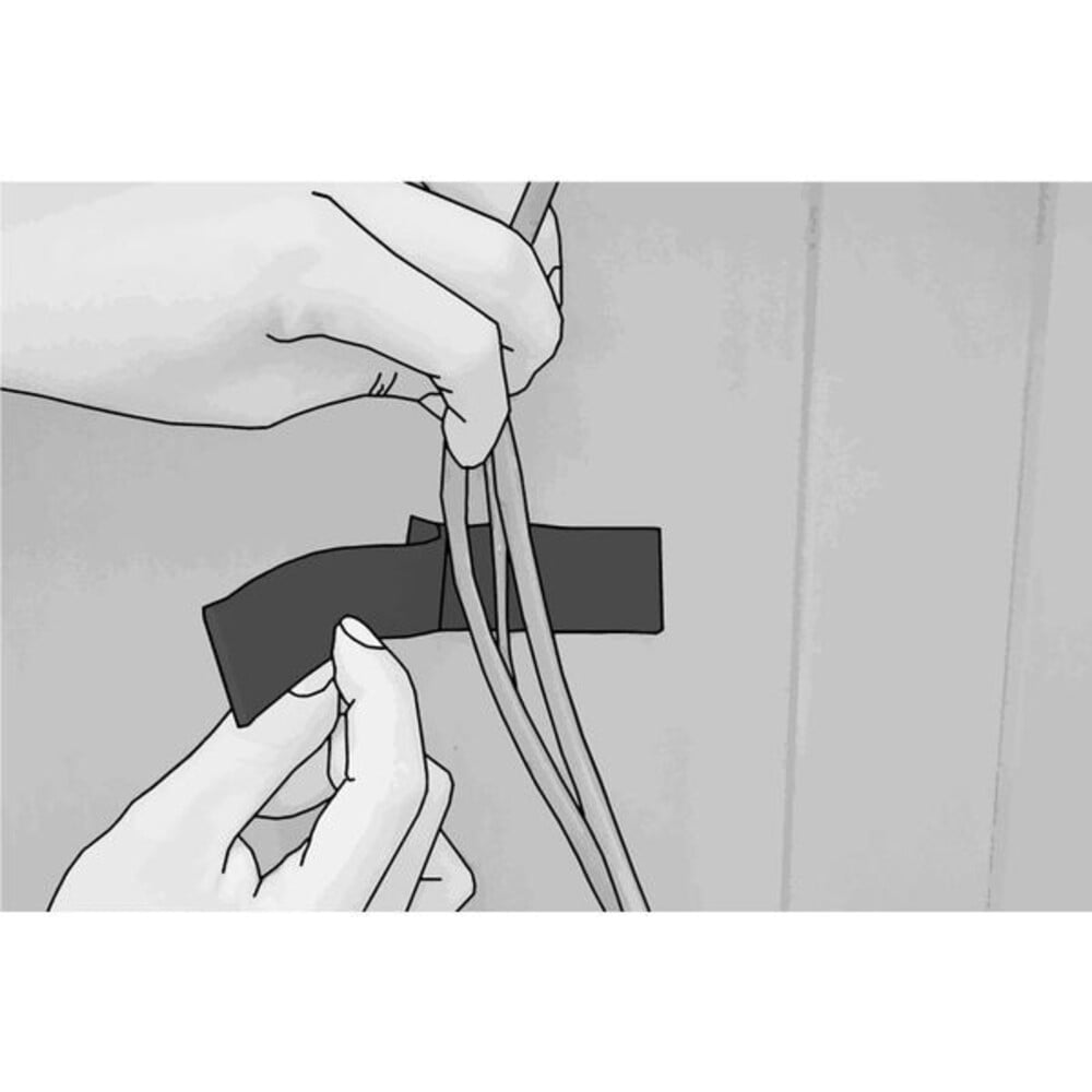 Back-to-Back Strap, Rubber Adhesive, 2-1/2 in, 1 in W, Black, 25 PK CCK/25