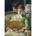 thumbnail image 2 of Cassatt, Mary 15x18 Gold Ornate Wood Framed with Double Matting Museum Art Print Titled - Woman with a Fan, 2 of 4