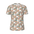 thumbnail image 5 of Wukai Cute Rabbit Floral Print Men's Short-Sleeved Mesh T-Shirt,Quick-Dry Short Sleeve Workout T-Shirt-Medium, 5 of 8