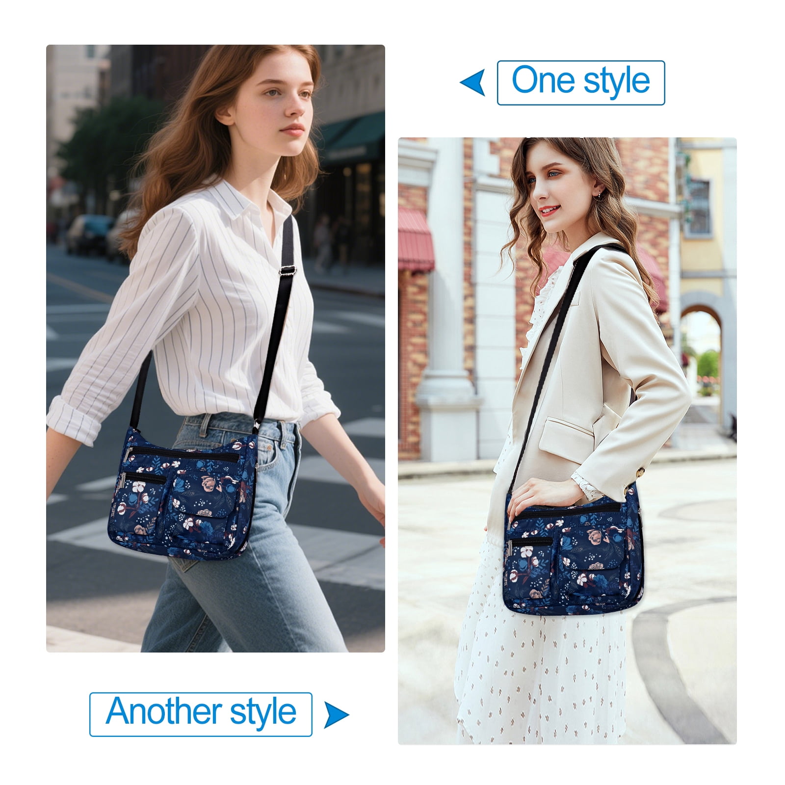 URSOFINE Women's Crossbody Bag Lightweight Ladies Travel Shoulder Messenger Bag with Adjustable Strap & Multiple Pockets Soft Across Bag Purse for Everyday Use (15+)
