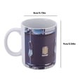 thumbnail image 4 of BIMZUC Vintage Drum Shape Coffee Mug 11 oz / 325 ml Ceramic Stainless Steel Cup with Spoon for Hot Cold Beverages Novelty Tea Cup Home Office Drinkware White, 4 of 6