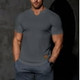 thumbnail image 7 of HOOMEUMY Work Out Shirts Gym for Men V-Neck Sports Fitness shirt Fashion Casual Lightweight Shirts Summer Short Sleeve Shirt Comfy Solid Color (Dark Gray,S), 7 of 7