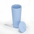 thumbnail image 2 of Mainstays MS 26oz Double Wall AS Plastic Textured Tumbler Blue Essence, 2 of 6