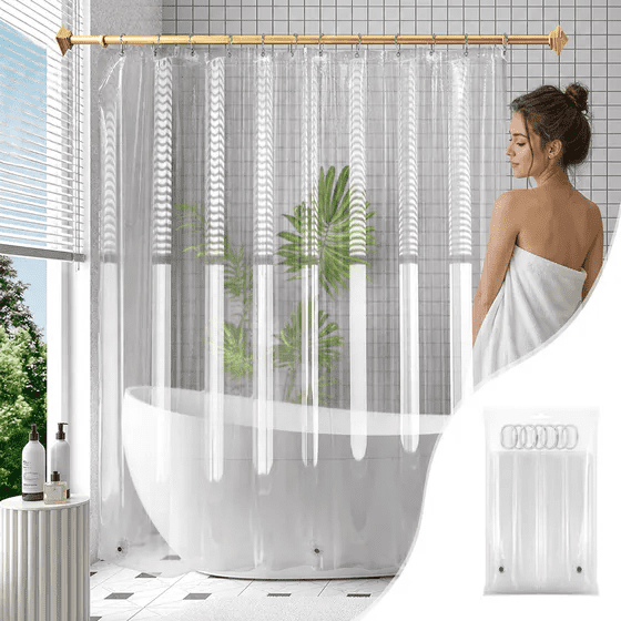 78 Inch Shower Curtain Liner, Extra Long Clear Plastic Shower Liner, PEVA Waterproof Long Shower Curtain Liner, Clear Shower Curtain for Bathtub & Shower Stall