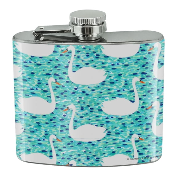 Swan Lake Pattern Stainless Steel 5oz Hip Drink Kidney Flask