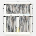 thumbnail image 4 of Grey Brown Kitchen Window Curtains Valance and Tier Set 36 Inch, Abstract Painting Vintage Rod Pocket Short Tier Curtain for Bathroom, Modern Small Cafe Drapes for Kitchen Decor, 4 of 7