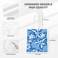 thumbnail image 4 of YFYANG Reusable Cotton Canvas Tote Shopping Bag, Blue Flower Doodle Washable Portable Grocery Bag for Daily Travel, 4 of 8