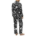 thumbnail image 2 of SCRAWLGOD Skull Floral Butterfly Print 2 PCS Men's Pajama Sets Mens Long Sleeve Pajama Set with Elastic Band Wrinkle-Free Lightweight Notched Collar Sleepwear with Pockets, 3XL, 2 of 6