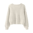 thumbnail image 5 of Vmvidoty 2026 Cardigan Sweaters for Women Spring Fashion 2026 V Neck Long Sleeve Chunky Cable Knit Sweater Button Outwear Beige Free Size, 5 of 5