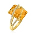 thumbnail image 3 of Ross-Simons 7.00 Carat Citrine and .15 ct. t.w. Diamond Ring in 14kt Yellow Gold, Women's, Adult, 3 of 5