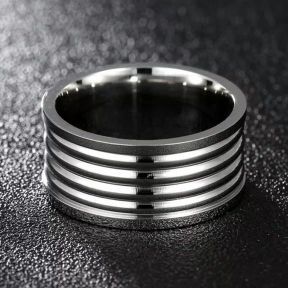 10mm Silver Male Band 316L Stainless Steel Men's Party Ring Size 7/8/9/10/11/12