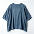 thumbnail image 5 of Zysthvn 3/4 Sleeve Women's Tops Summer Casual Cotton Womens Tshirt Solid Crew Neck Breathable Loose Fit, 5 of 5