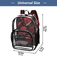thumbnail image 4 of PVC Transparent Backpacks Clear Backpack for Travel and Outings Red Roses and Hearts Pattern, 4 of 7