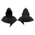 thumbnail image 4 of Gelikeya Halloween Cloak for Men Women Hood Hat Shawl Scarf Cape Hooded Poncho Halloween Apparel, Black, One Size, 4 of 4