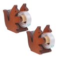 thumbnail image 1 of LEEYNEER2 Pcs Desktop Tape Dispenser Small Double Packing Clear Office Light Brown, 1 of 7