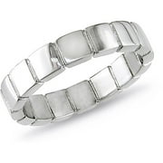Angle View: Men's Square Design Ring in Stainless Steel