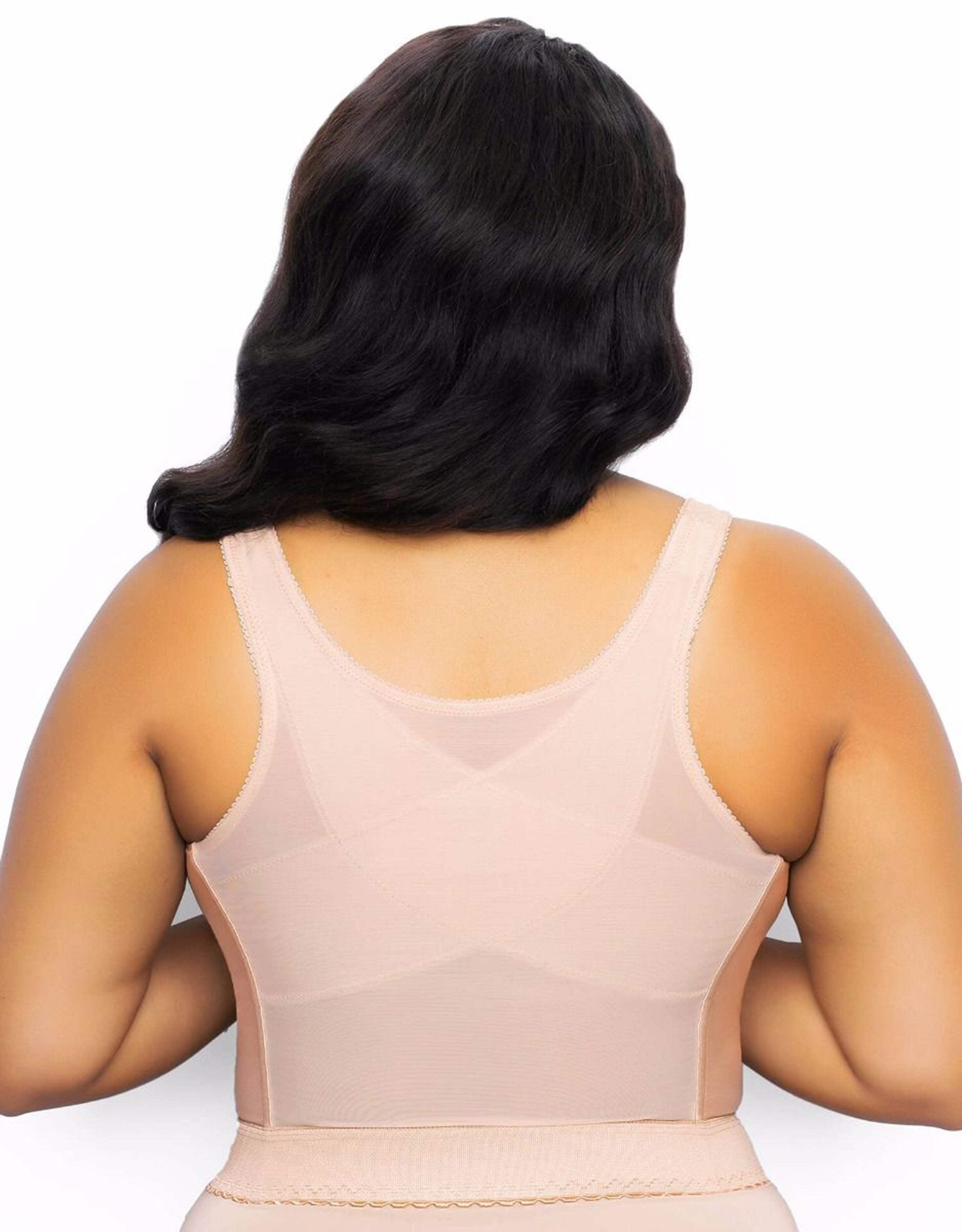 Exquisite Form 5107565 Fully® Slimming Wireless Back  Posture Support Longline Bra with Front Closure  Lace