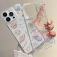 thumbnail image 3 of for iPhone 15 Pro Max Clear Glitter Case, Cute Space Stars Moon Universe Pattern Bling Sparkle Shiny Soft Silicone Shockproof Women Girls Slim Phone Case for iPhone 15 Pro Max 6.7" (Planet), 3 of 4