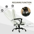 thumbnail image 5 of 7 Point Vibrating Massage Office Chair High Back White PU Leather Adjustable Height Reclining With Footrest, 5 of 9