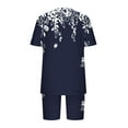 thumbnail image 3 of Womens Pajamas Two Piece Plus Size Lounge Sets Short Sleeve Oversized Floral Tshirt Slim Shorts Sleepwear Pjs Navy, 3XL, 3 of 5