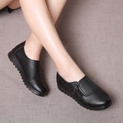 Tao Tao Womens Lightweight Nursing Shoes,Casual Comfort Softsole Side Zipper Orthotic Slip On Waterproof Work Wedge Shoes Black 36