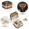 thumbnail image 4 of PhooArto Small Jewellery Box, Tribe Elephant Pattern Portable Travel Mini Jewelry Case for Women Leather Ring Organizer, 4 of 5