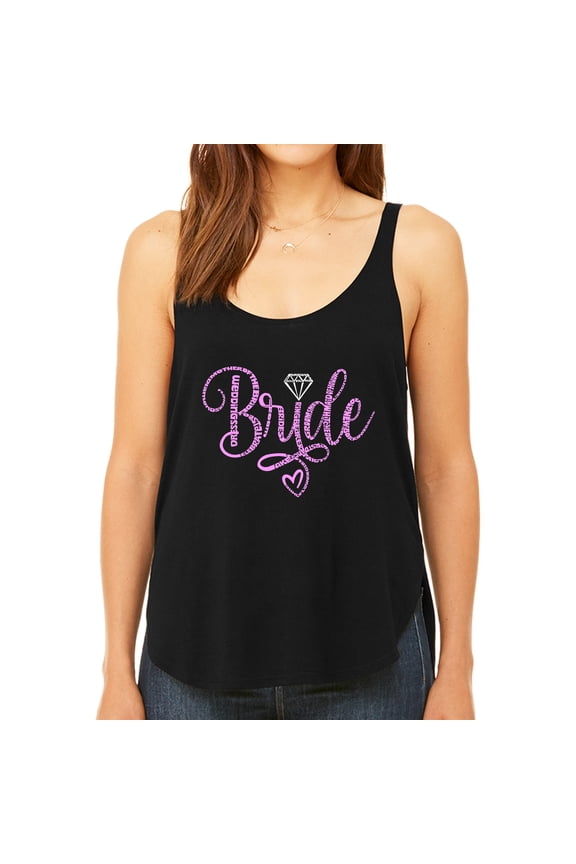Women's Premium Word Art Flowy Tank Top - Bride