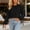 Black women long sleeve eyelet sweater a1, variant on SSZMDLB Women Long Sleeve Eyelet Cropped Hem Pullover Sweater Tunic Top Cute Casual Winter Fall Fashion Trendy Dressy Solid Knit Basic Clothes for Work, White 2XL