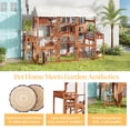 thumbnail image 6 of AUU Large Wooden Outdoor Catio with 2 Plant Stands, Multi-Level Cat Playpen, Weather-Resistant Roof, Resting Box, Climbing Ramps & Wire Mesh for Backyard Patio, 6 of 15