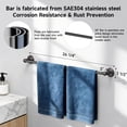 thumbnail image 6 of Classic 4-Piece Bathroom Accessories Set, 24-inch Towel Bar, Toilet Paper Holder, Towel Ring, and Robe Hook, Durable Zinc Alloy & Stainless Steel, (Oil Rubbed Bronze Finish), 6 of 7