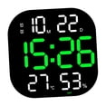 thumbnail image 2 of veasfak Digital Wall Clock Adjustable Brightness Temp Date Week Display Electronic Alarm Green, 2 of 9