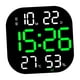thumbnail image 2 of Reloj de pared digital moderno con temperatura y humedad, relojes LED, alarma electrónica Verde, 2 of 9