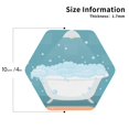 thumbnail image 3 of Kll Hexagon Drink Coasters Set Of 4,Pu Leather Absorbent Coasters Set Decorative Coffee Cup Coasters Housewarming Gift For Home Decor-Bathtub With Soap Bubbles, 3 of 9