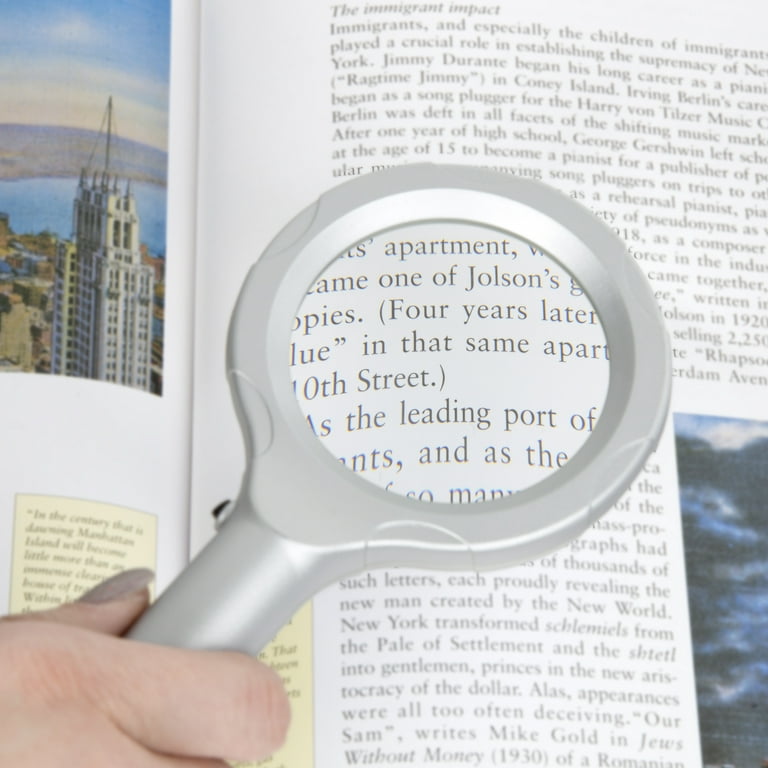 Magnifying Glass with LED Light, Lightweight Handheld Lighted 4x Magnifier  by Stalwart 