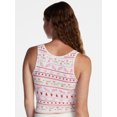 thumbnail image 2 of No Boundaries Cotton Stretch Ribbed Cropped Tank Top, Women's XS-XXXL, 2 of 4