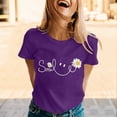 thumbnail image 2 of Womens Fashion Tees Tops Letter Daisy Flower Print Short Sleeve Summer Y2k Clothes, 2 of 5