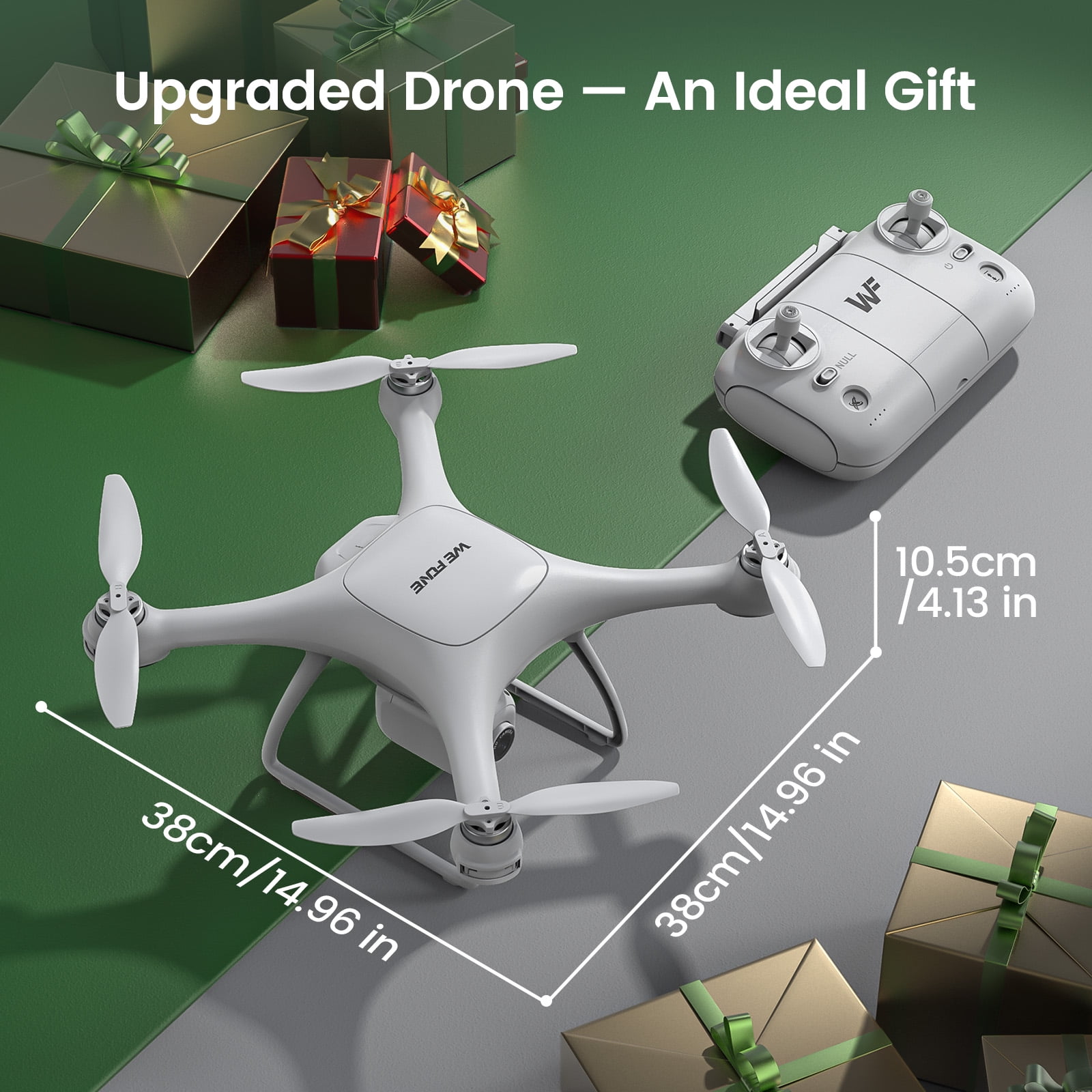 Wefone WF22 Drone with Camera Lightweight Beginner-Friendly Quadcopter Featuring Optical Flow Stabilization, Extended Flight with 2 Batteries, White