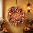 thumbnail image 6 of Fall Thanksgiving Ribbon Wreath Harvesting Festival Front Door Decoration Wooden Sign Door Hanging with Happy Fall Yall Plaque Rustic Farmhouse(Orange), 6 of 9